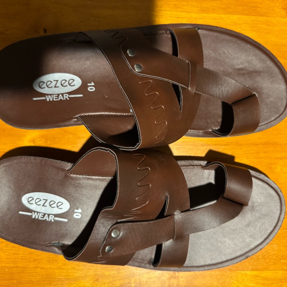 Men’s Cross Strap Toe Ring Slides